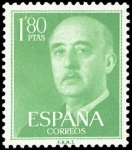 Stamps Spain -  ESPAÑA SEGUNDO CENTENARIO NUEV Nº 1156 ** 1,8P VDE AMARILLO FRANCO