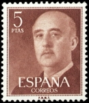 Stamps Spain -  ESPAÑA SEGUNDO CENTENARIO NUEV Nº 1160 ** 5P CASTAÑO FRANCO