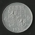 monedas de Europa - Eslovaquia -  MONEDA REP. CHECA Y ESLOV. (POSTERIOR)