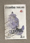 Sellos de Asia - Tailandia -  Jarrón