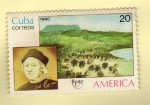 Stamps : America : Cuba :  Scott 3250. Colón (1990)