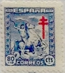 Stamps Spain -  80 céntimos + 10 céntimos 1944