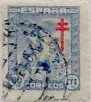 Stamps Spain -  80 céntimos + 10 céntimos 1944