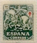 Stamps Spain -  20 céntimos + 5 céntimos 1945