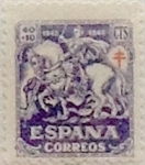 Stamps Spain -  40 céntimos + 10 céntimos  1945