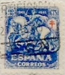 Stamps Spain -  80 céntimos + 10 céntimos 1945