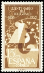 Stamps Spain -  ESPAÑA SEGUNDO CENTENARIO Nº 1180 ** 15P CASTAÑO TELEGRAFOS