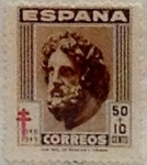 Stamps Spain -  50 céntimos + 10 céntimos 1948