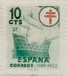 Stamps Spain -  10 céntimos 1949