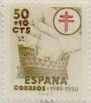 Stamps Spain -  50 céntimos + 10 céntimos 1949