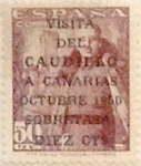 Sellos de Europa - Espaa -  +10 céntimos sobre 50 céntimos 1951