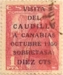 Sellos de Europa - Espa�a -  + 10 céntimos sobre 1 peseta 1951