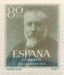 Stamps Spain -  80 céntimos 1954