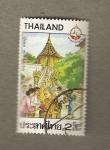 Stamps : Asia : Thailand :  Ceremonia ofrenda flores
