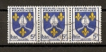 Stamps France -  Escudos./Saintonge - color amarillo desplazado.
