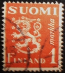 Stamps : Europe : Finland :  Escudo de Armas Finlandia León
