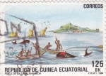 Sellos de Africa - Guinea Ecuatorial -  Pesca de ballenas