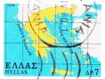 Stamps Greece -  Mapa de Grecia