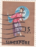 Stamps Singapore -  Danza y traje regional