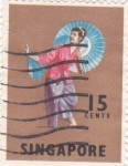 Stamps : Asia : Singapore :  Danza y traje regional