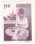 Stamps Sweden -  Mujer haciendo encaje de bolillos