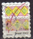 Stamps : America : Brazil :  BRASIL 2002 Scott 2877A Sello Instrumentos Musicales Berimbao Usado Michel 3256