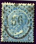 Stamps : Europe : Italy :  Victor Manuel II sobrecargado. Tipo III