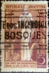 Stamps Argentina -  Intercambio 0,20 usd 5 centavos 1947