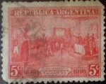Stamps Argentina -  Intercambio 0,25 usd 5 centavos 1916