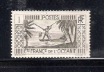 Stamps : Oceania : Polynesia :  Pesca con lanza