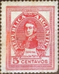 Stamps Argentina -  Intercambio 0,20 usd 5 centavos 1945