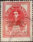 Stamps Argentina -  Intercambio 0,20 usd 5 centavos 1945