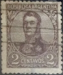 Sellos de America - Argentina -  Intercambio 0,30 usd 2 centavos 1908