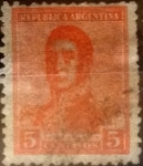 Sellos de America - Argentina -  Intercambio 0,25 usd 5 centavos 1917