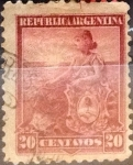 Stamps : America : Argentina :  Intercambio daxc 0,30 usd 20 centavos 1899