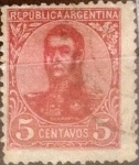 Sellos de America - Argentina -  Intercambio 0,30 usd 5 centavos 1908