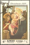 Stamps United Arab Emirates -  PINTURA.  LA  VIRGEN  Y  EL  NIÑO  JESUS  POR  BOTTICELLI.