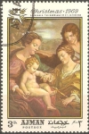 Stamps United Arab Emirates -  PINTURA.  MATRIMONIO  DE  SANTA  CATARINA  POR  CORREGGIO.