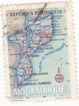 Stamps : Africa : Mozambique :  Mapa de Mozambique