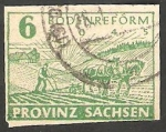 Sellos de Europa - Alemania -  Sachsen -  20 - Reforma agraria, labrador