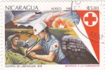 Sellos de America - Nicaragua -  Guerra de liberación 1979-Cruz Roja