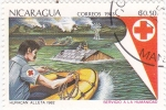 Sellos de America - Nicaragua -  Huracán Alleta 1982 -Cruz Roja