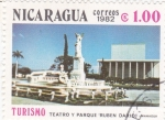 Stamps Nicaragua -  Teatro y parque Ruben Dario-Managua - Turismo