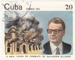 Sellos de America - Cuba -  X Aniv. caída en combate de Salvador Allende