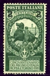 Stamps Italy -  Sellos conmemorativos de 1911 con nuevo valor