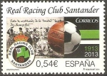 Stamps Spain -  CENTENARIO  REAL  RACING  CLUB  SANTANDER  1913-2013