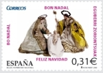 Stamps : Europe : Spain :  reproduce uno el Misterio de Belen