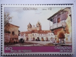 Stamps Colombia -  Fundación de Cartagena -450 Años de Historia - Cartagena de Indias-Plaza de la Aduana (Acuarela de H