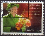Stamps : America : Canada :  CANADA 2006 SCOTT 2142 SELLO 80 ANIVERSARIO REINA INGLATERRA 21-04-26 USADO