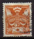Stamps Europe - Czechoslovakia -  CHECOSLOVAQUIA 1920 SCOTT 84 SELLO PALOMA MENSAJERA CON LETRA